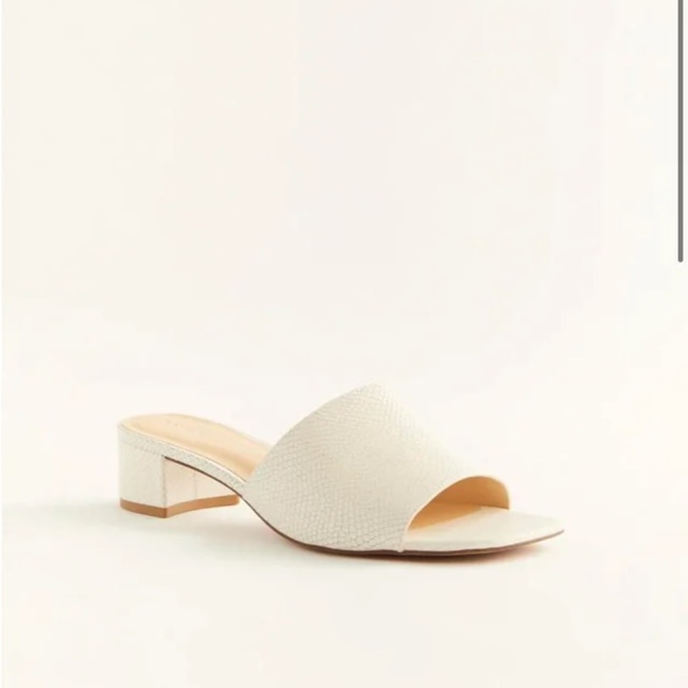 Reformation Mariah Minimal Sandal in White Snake Emboss